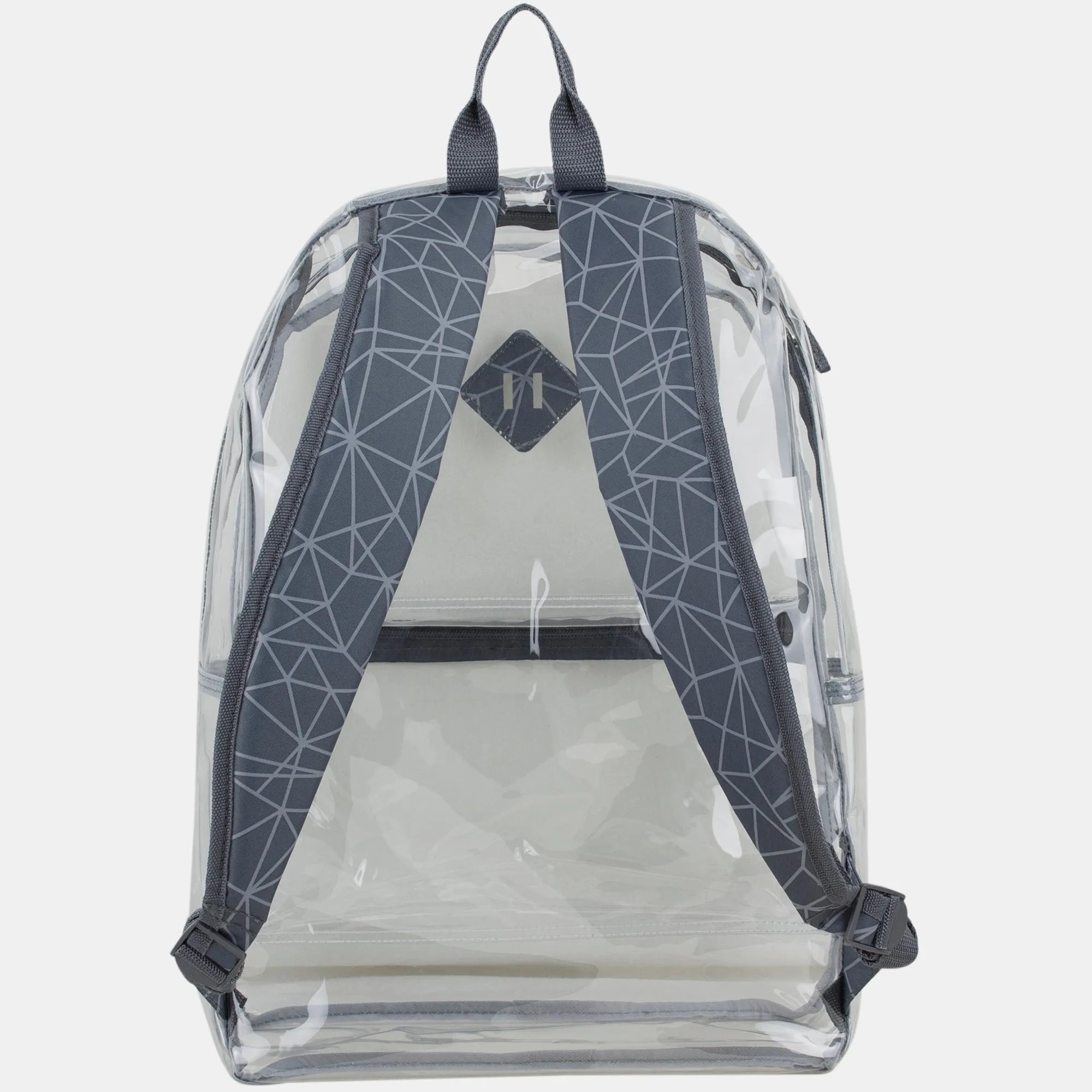 Clear Backpack with Printed Straps & Front Diamond Lash Tab