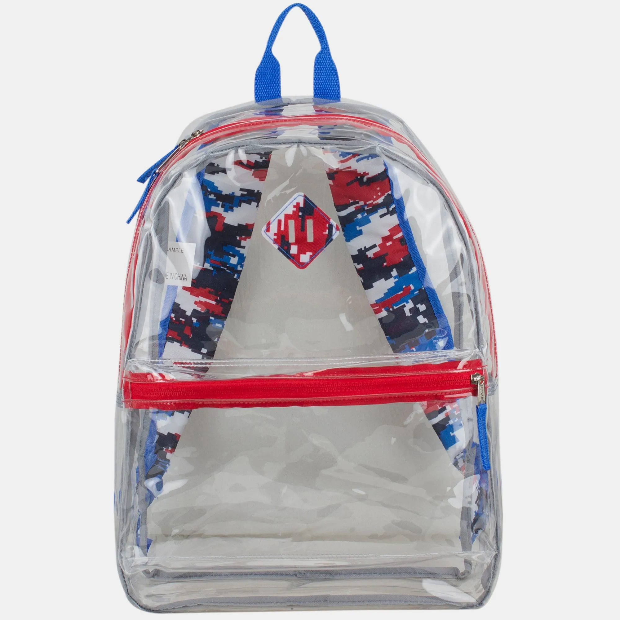 Clear Backpack with Printed Straps & Front Diamond Lash Tab