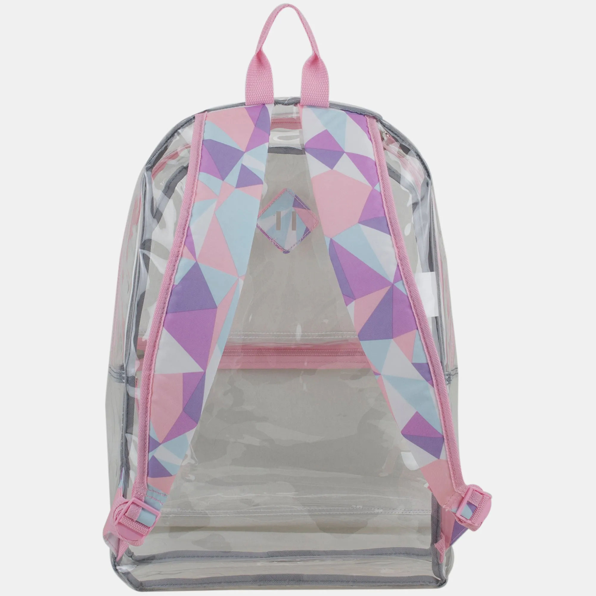 Clear Backpack with Printed Straps & Front Diamond Lash Tab