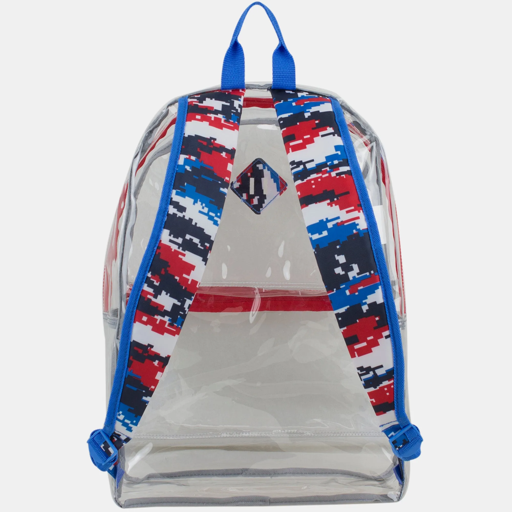 Clear Backpack with Printed Straps & Front Diamond Lash Tab