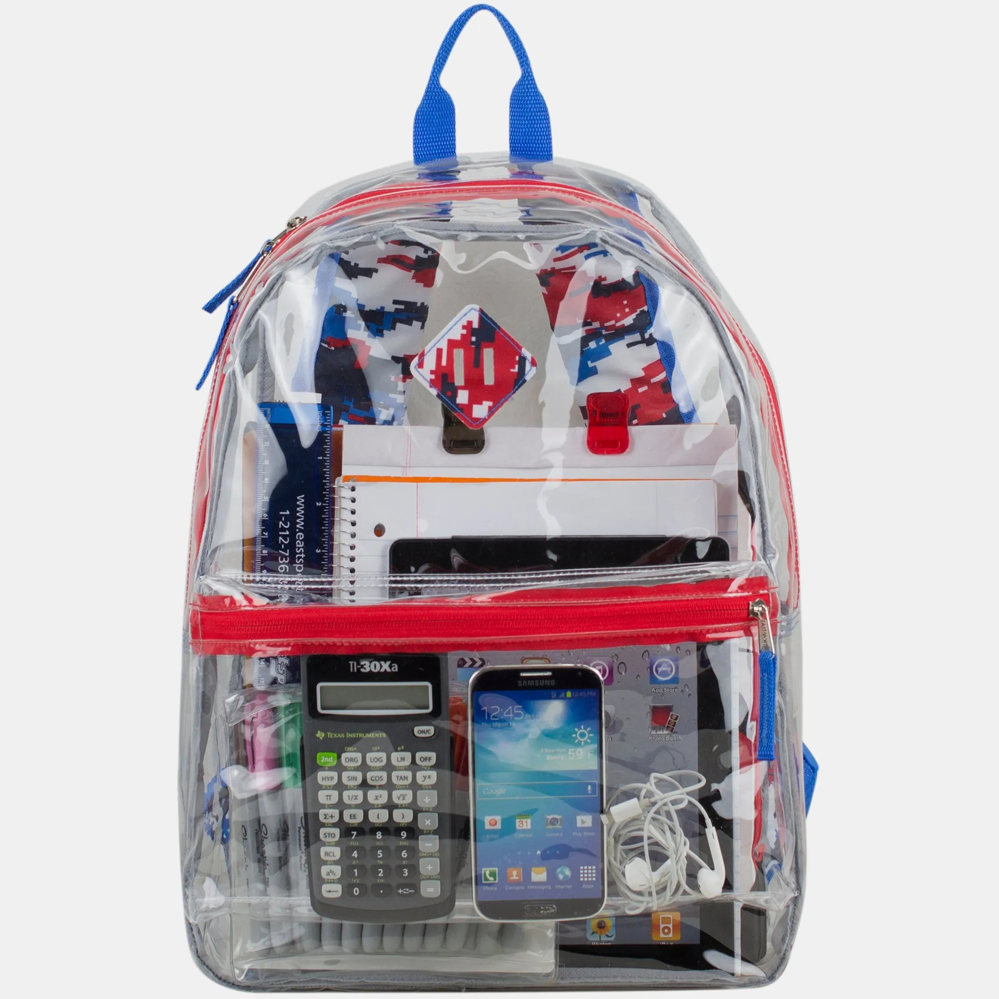Clear Backpack with Printed Straps & Front Diamond Lash Tab