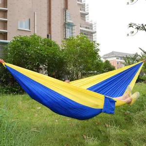 Double Person Assorted Color Portable Parachute Nylon Fabric Hammock for Indoor Outdoor Use Multi-color in options