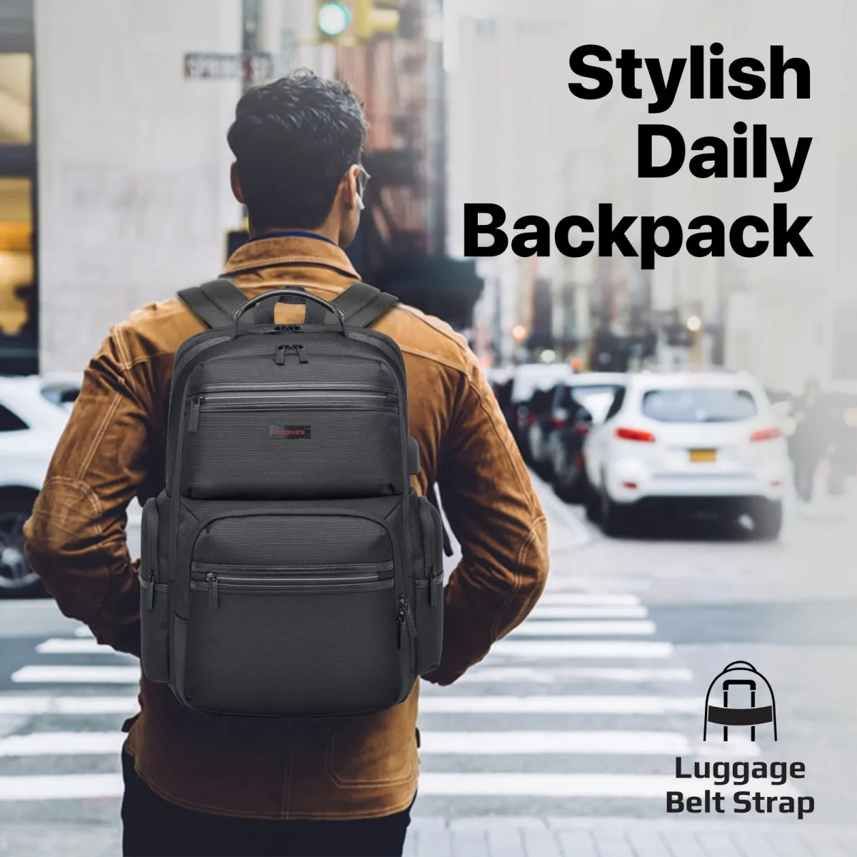 Heavy Duty Lightweight Backpack for 15.6” Laptops with Compartments