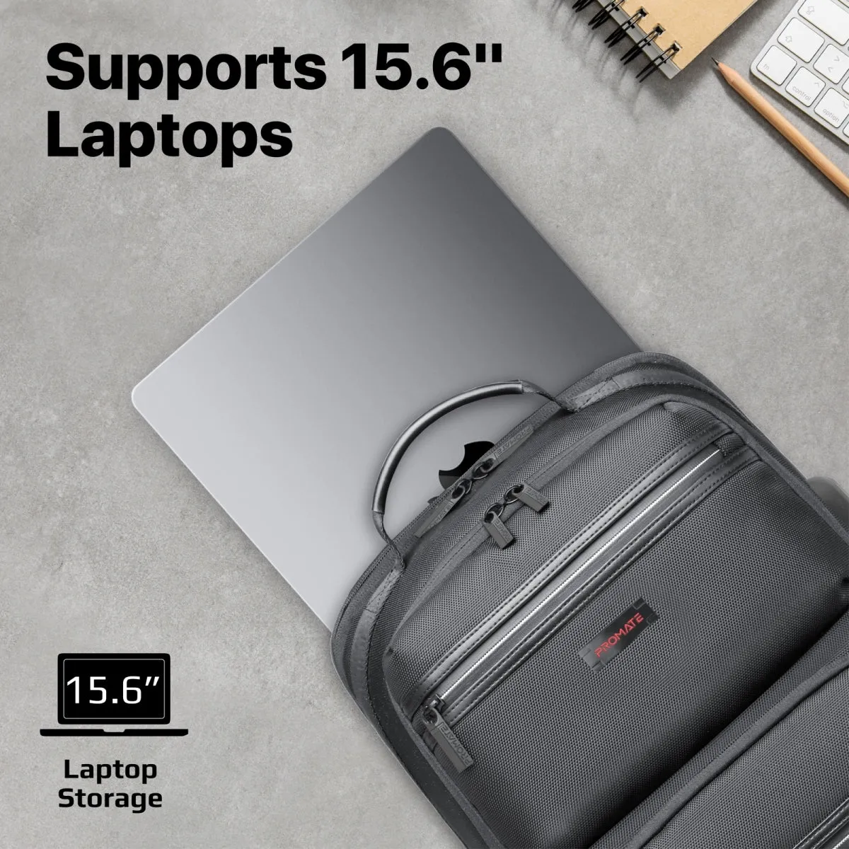 Heavy Duty Lightweight Backpack for 15.6” Laptops with Compartments