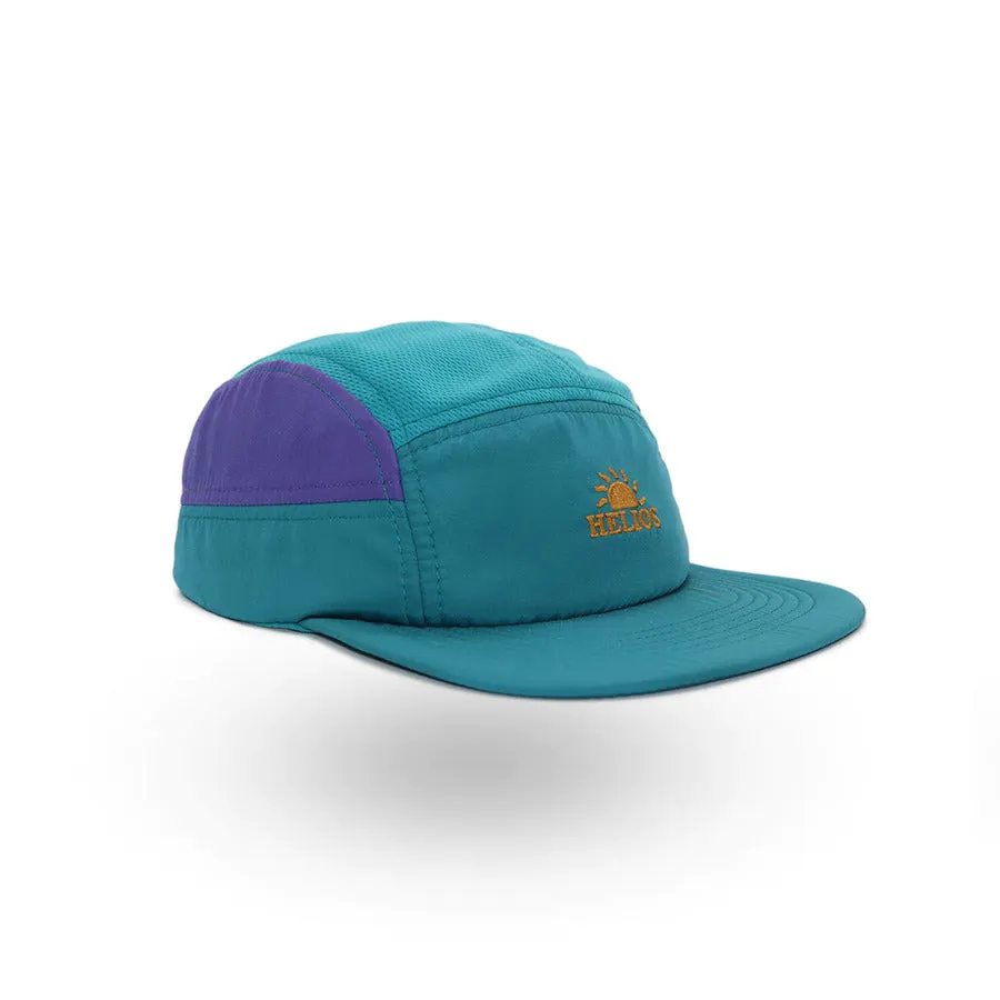 Helios Ultralight 7 Panel Running Cap | Soft Brim | Teal / Purple