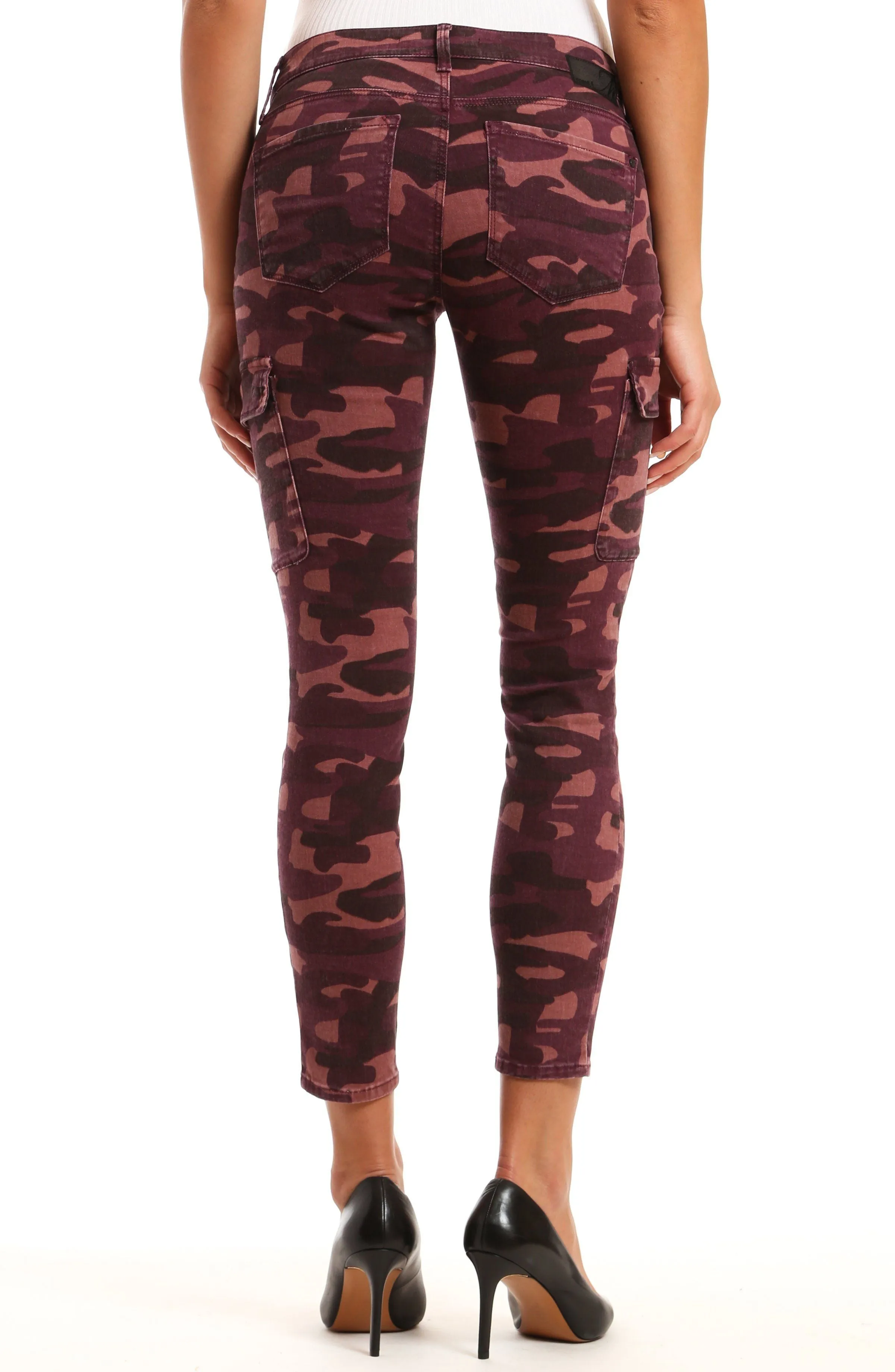 JULIETTE SKINNY CARGO IN PLUM CAMOUFLAGE