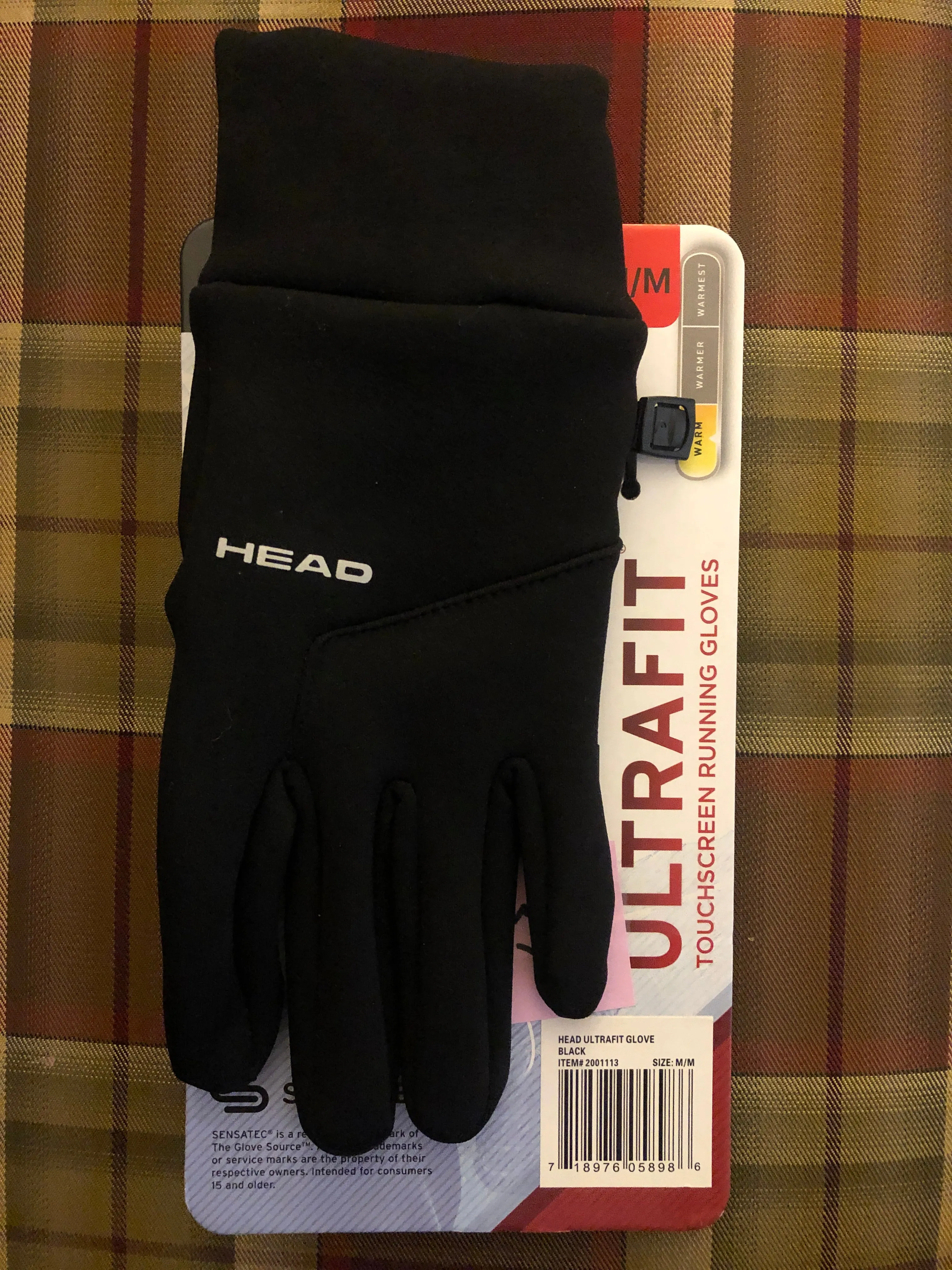 New Head Ultrafit Touchscreen Running Gloves Medium black