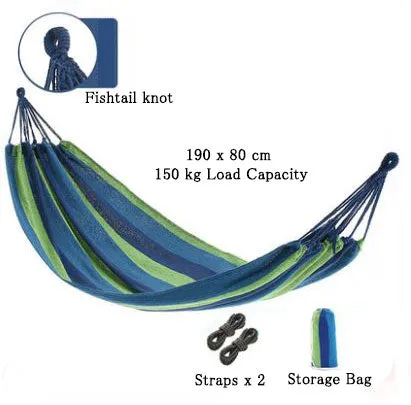 Outdoor Camping Hiking Traveling Lightweight Portable Folding Parachute Hammock Single Person 190 x 80 cm 150 kg Load Capacity 3 Colours