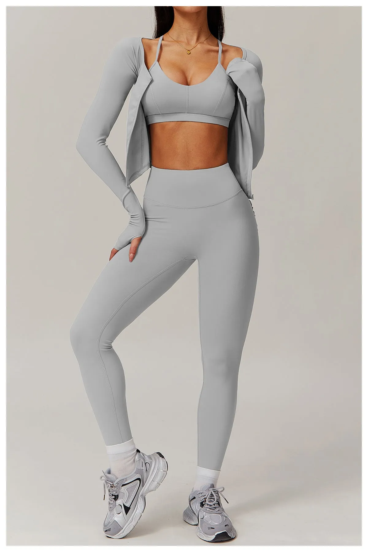 Quick-Dry Zip-Up Compression Long Sleeve Top
