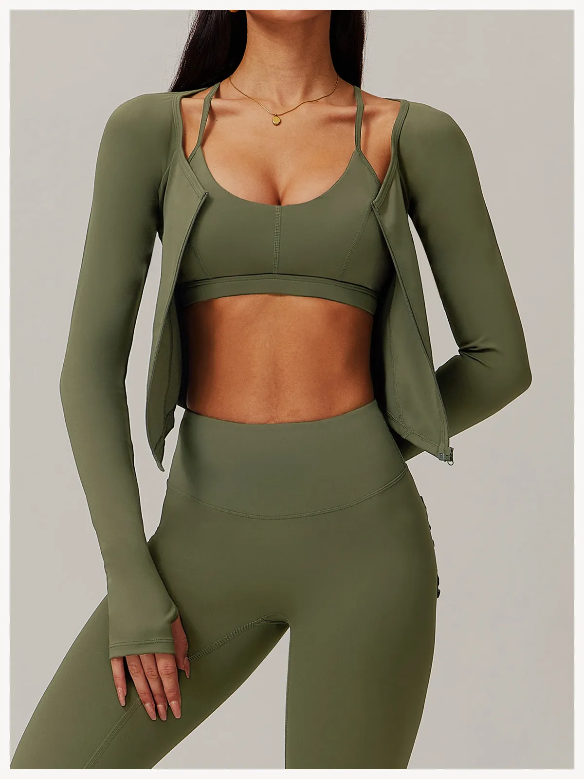 Quick-Dry Zip-Up Compression Long Sleeve Top