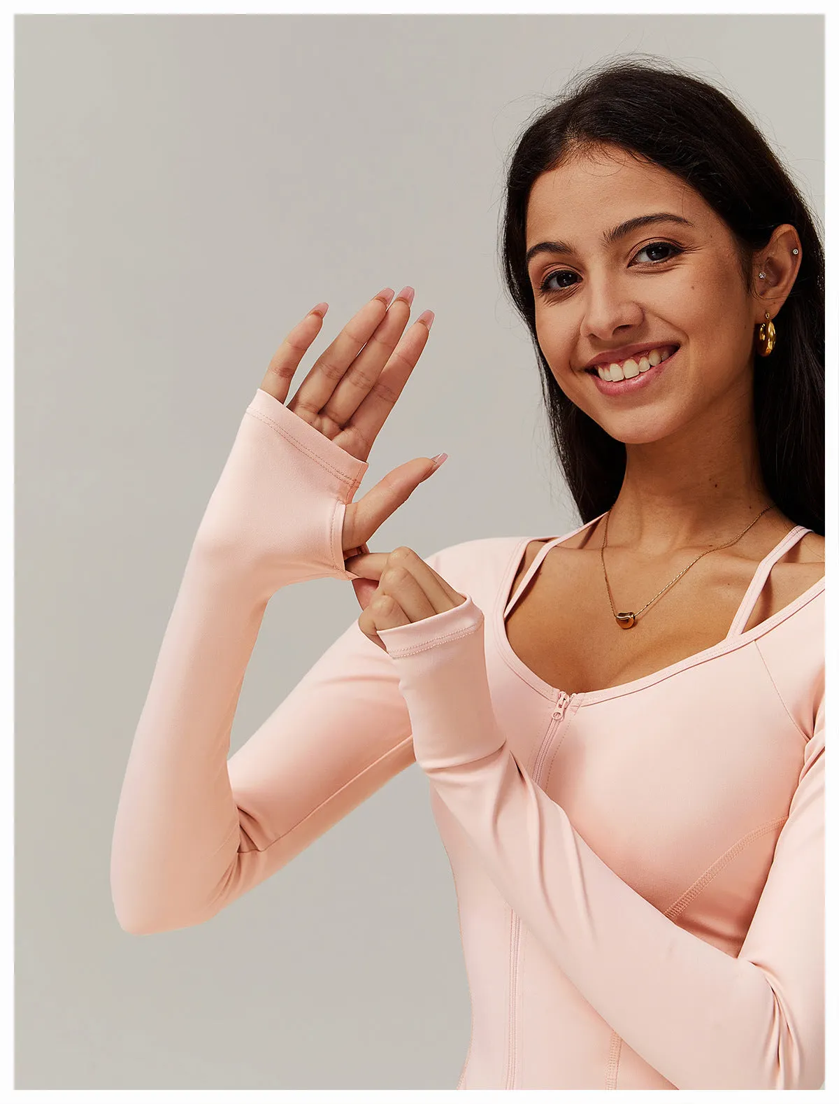 Quick-Dry Zip-Up Compression Long Sleeve Top