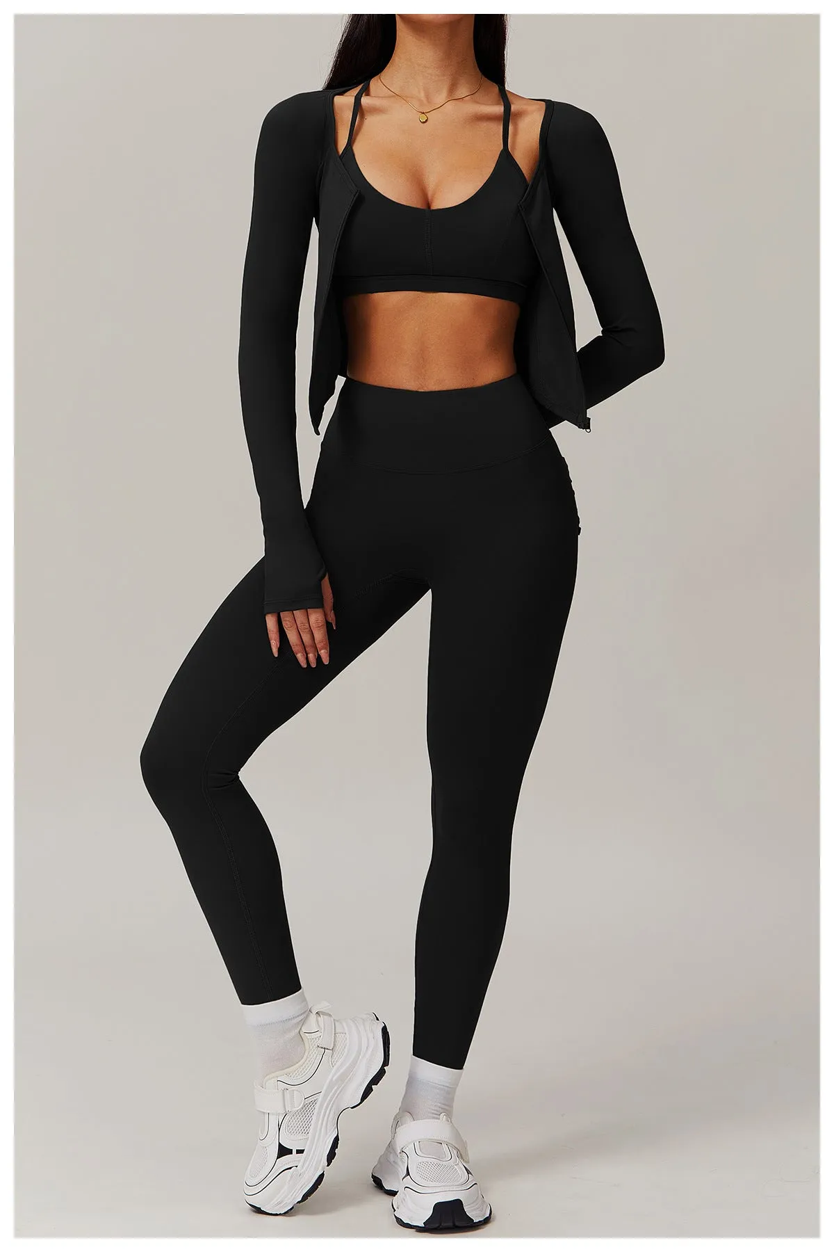Quick-Dry Zip-Up Compression Long Sleeve Top