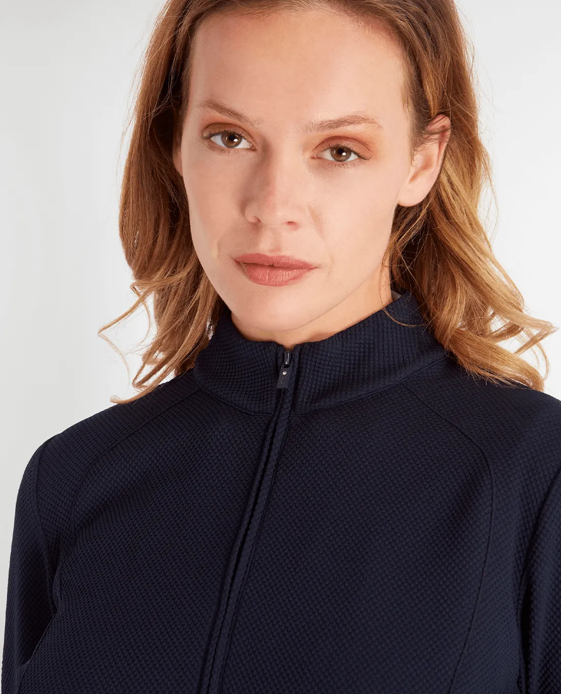 SIZE 16 - GREEN LAMB Neve Zip Neck Top 023 Navy