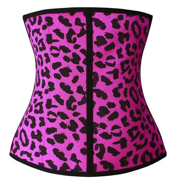 Sport Latex Waist Cincher Leopard Fajas Shapewear Corset