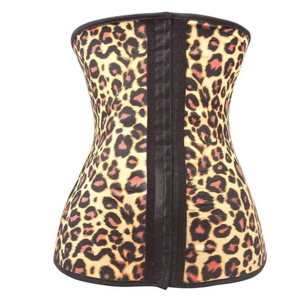 Sport Latex Waist Cincher Leopard Fajas Shapewear Corset