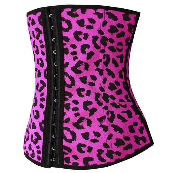 Sport Latex Waist Cincher Leopard Fajas Shapewear Corset