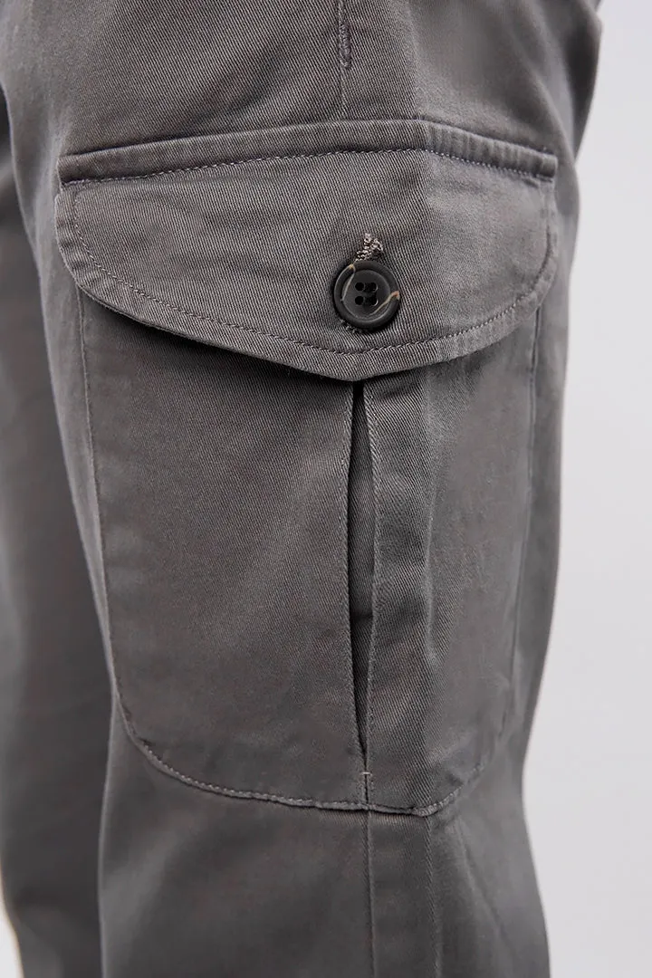 Straight Cargo Pants - Grey