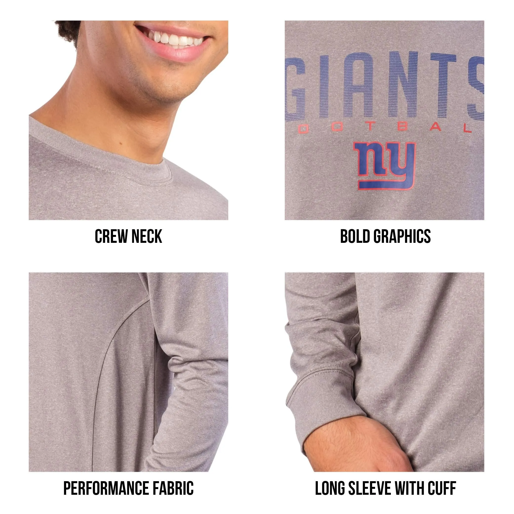 Ultra Game NFL Official Adults Super Soft Game Day Long Sleeve T-Shirt - Unisex Chicago Bears|Chicago Bears