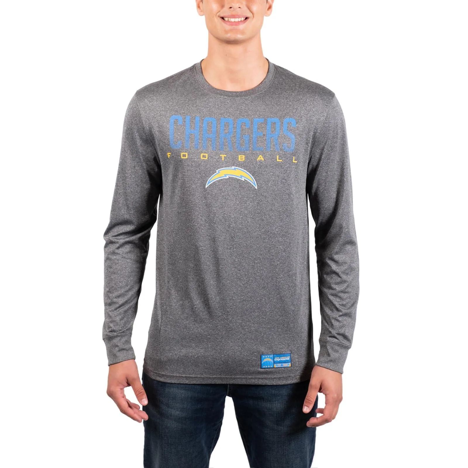 Ultra Game NFL Official Adults Super Soft Game Day Long Sleeve T-Shirt - Unisex Los Angeles Chargers|Los Angeles Chargers