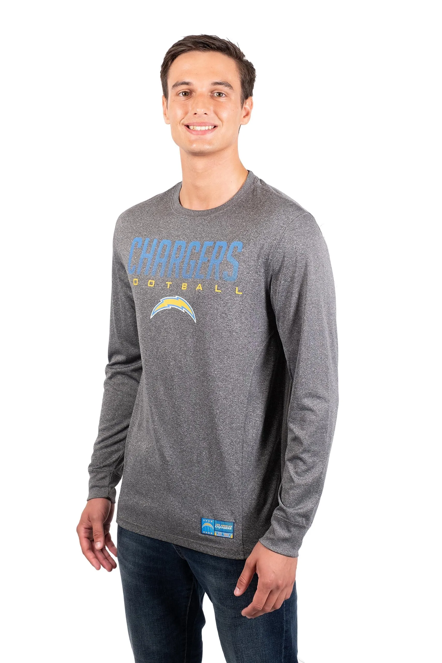 Ultra Game NFL Official Adults Super Soft Game Day Long Sleeve T-Shirt - Unisex Los Angeles Chargers|Los Angeles Chargers