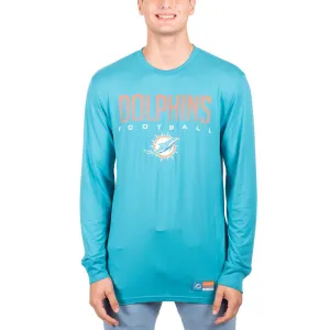 Ultra Game NFL Official Adults Super Soft Game Day Long Sleeve T-Shirt - Unisex, Miami Dolphins, Team Color|Miami Dolphins