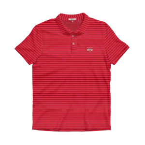 VSU Red & Black Stripe Performance Polo - Self Collar